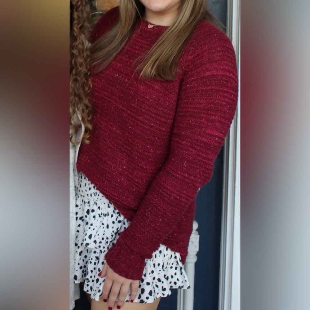 Colorful Thread Maroon Sweater - Picture 2 of 8